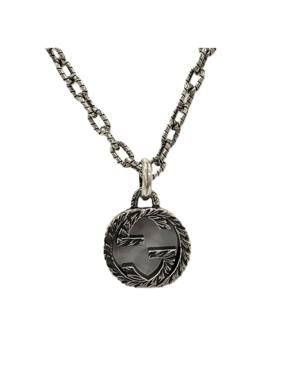 Gucci Interlocking G Necklace Arabesque Silver